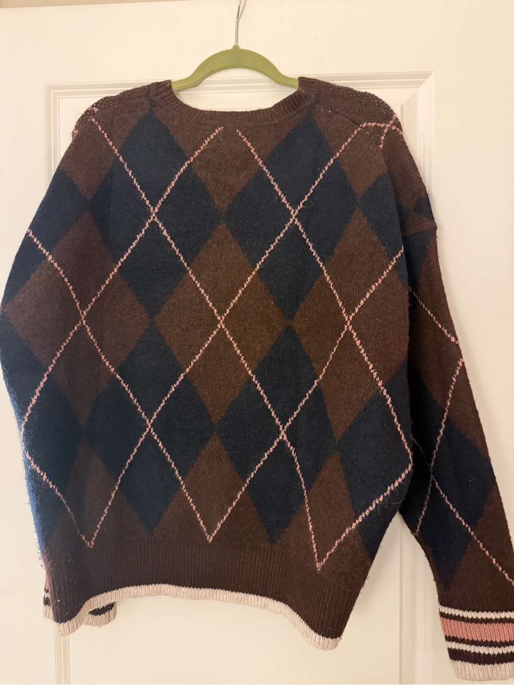 Scotch & Soda Navy and Chocolate Brown Argyle Sweater - Picture 3 of 4